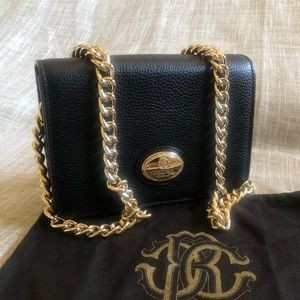 Roberto Cavalli pebbled leather shoulder bag